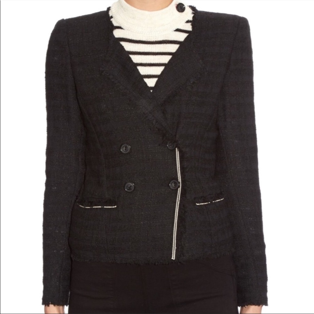 ISABEL MARANT tweed Flenn collarless jacket -34